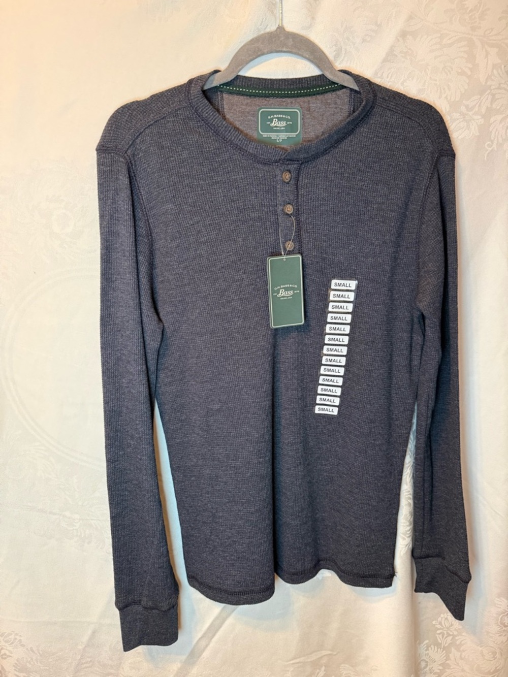 G.H. Bass & Co. NWT Long-Sleeve Henley in Charcoal Gray